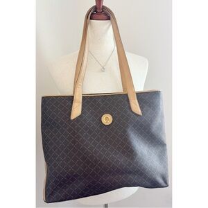 La Tour Eiffel Tote Bag Leather BRW All-Over Print (NWT)